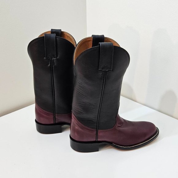 8. Cowboy Boots by Alberta Boots Co. Burgundy Kangaroo. Size 5.5 D. NIB - Picture 5 of 10